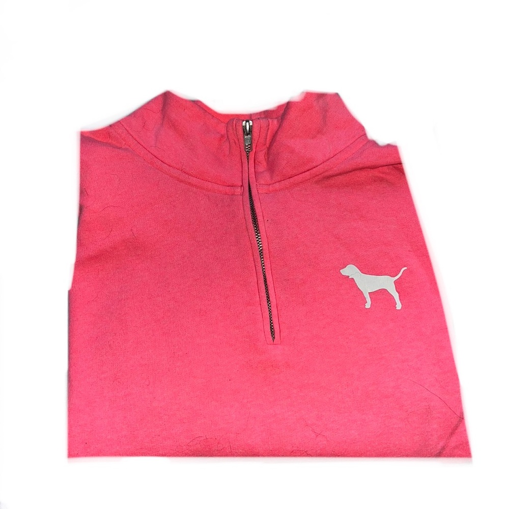 PINK Victorias Secret Neon Pink & Grey Quarter Zip